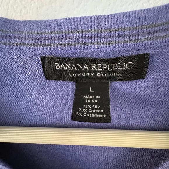 Banana Republic Men's V-Neck 75%Silky Lavender Sweater - Picture 2 of 7